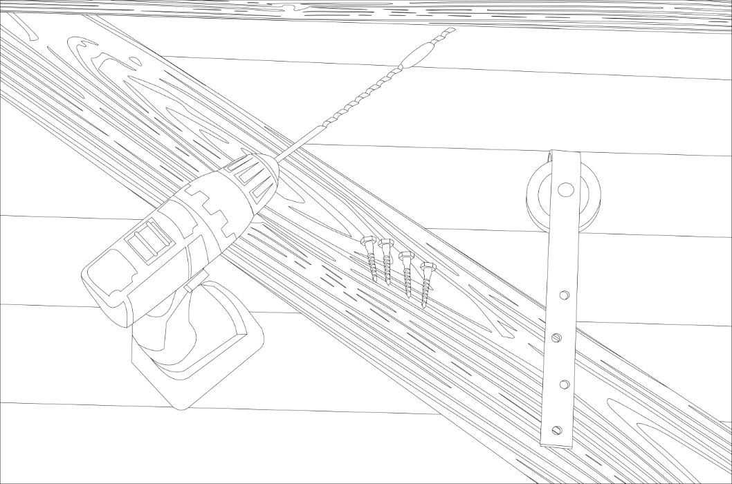 Boren houten schuifdeur