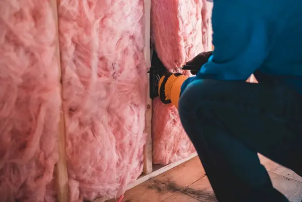 Woning isoleren roze isolatiemateriaal