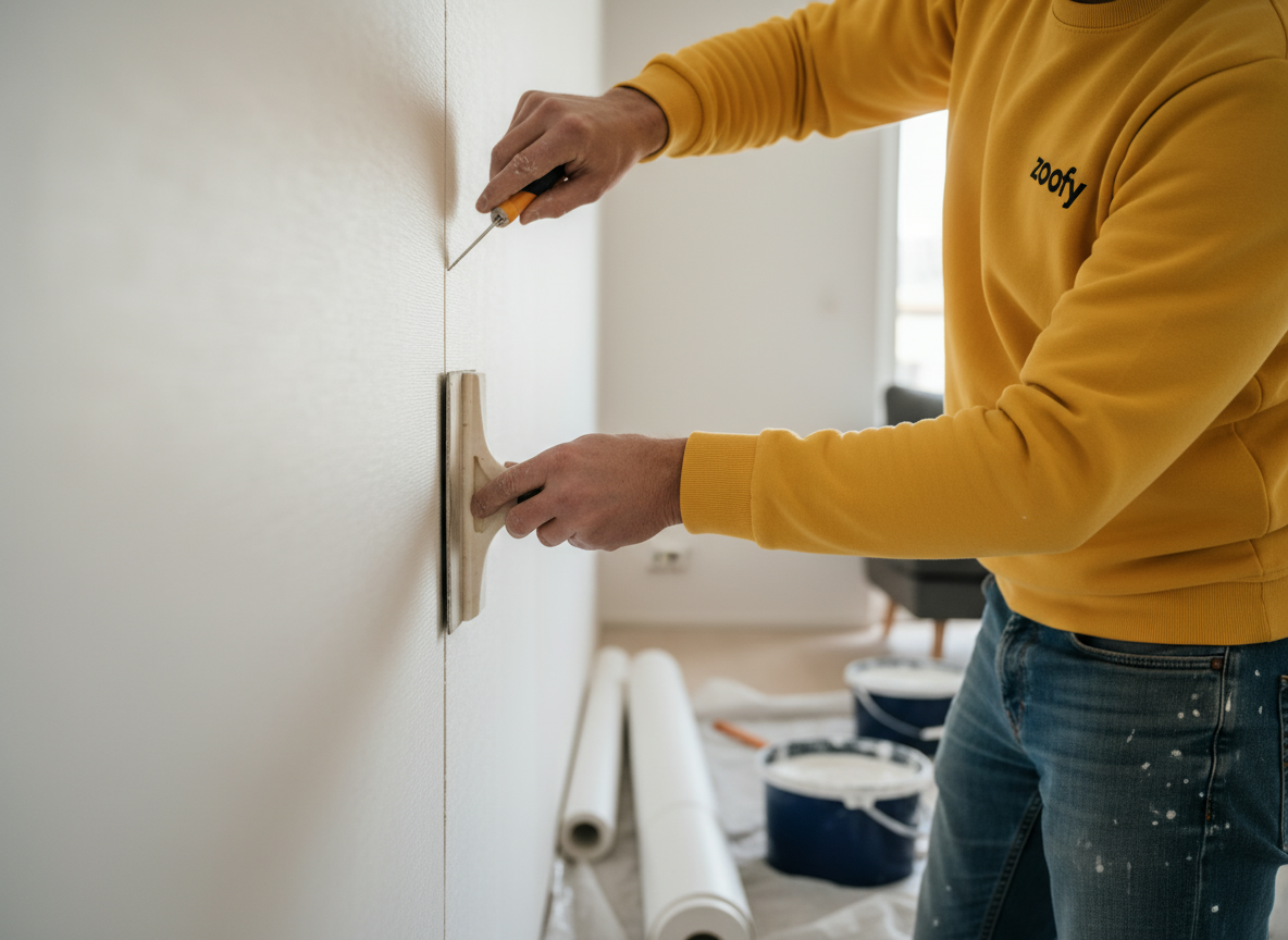 Have fiberglass wallpaper applied