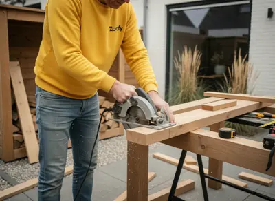 Wood shed installation 
