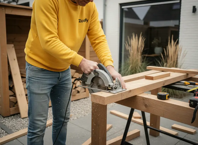Wood shed installation 