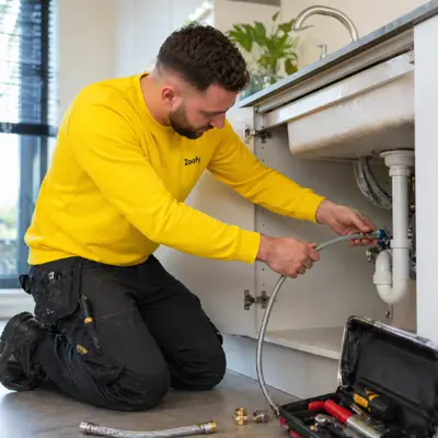 Installing flexible water pipe