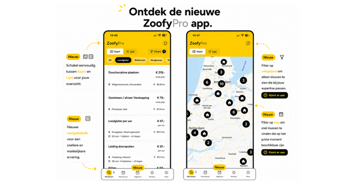 Nieuwe ZoofyPro app updates