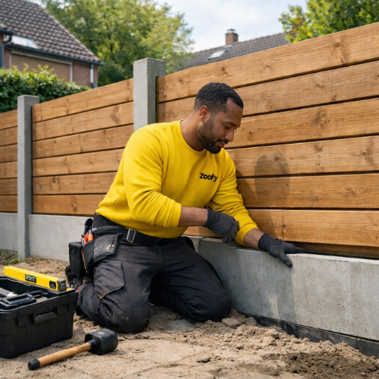Have a wood-concrete fence installed