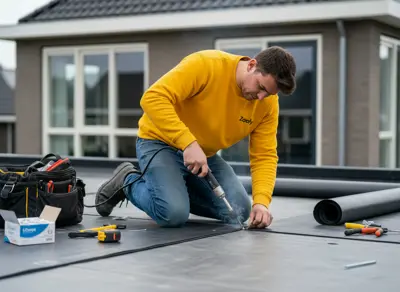PVC roofing installer