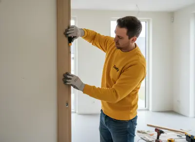 Laten inmeten en afhangen van een deur