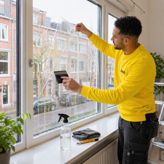 Apply insulating window film