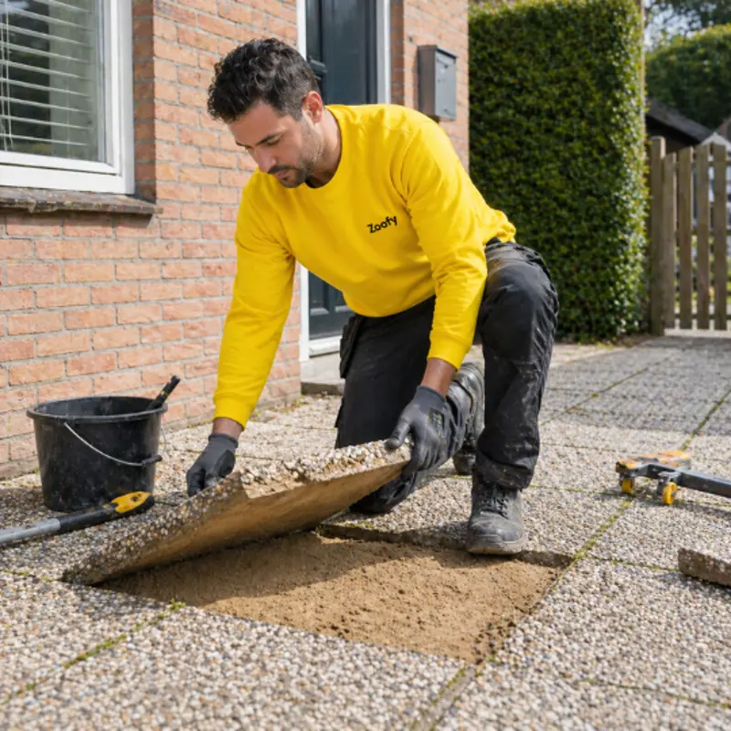 Grindtegels omdraaien