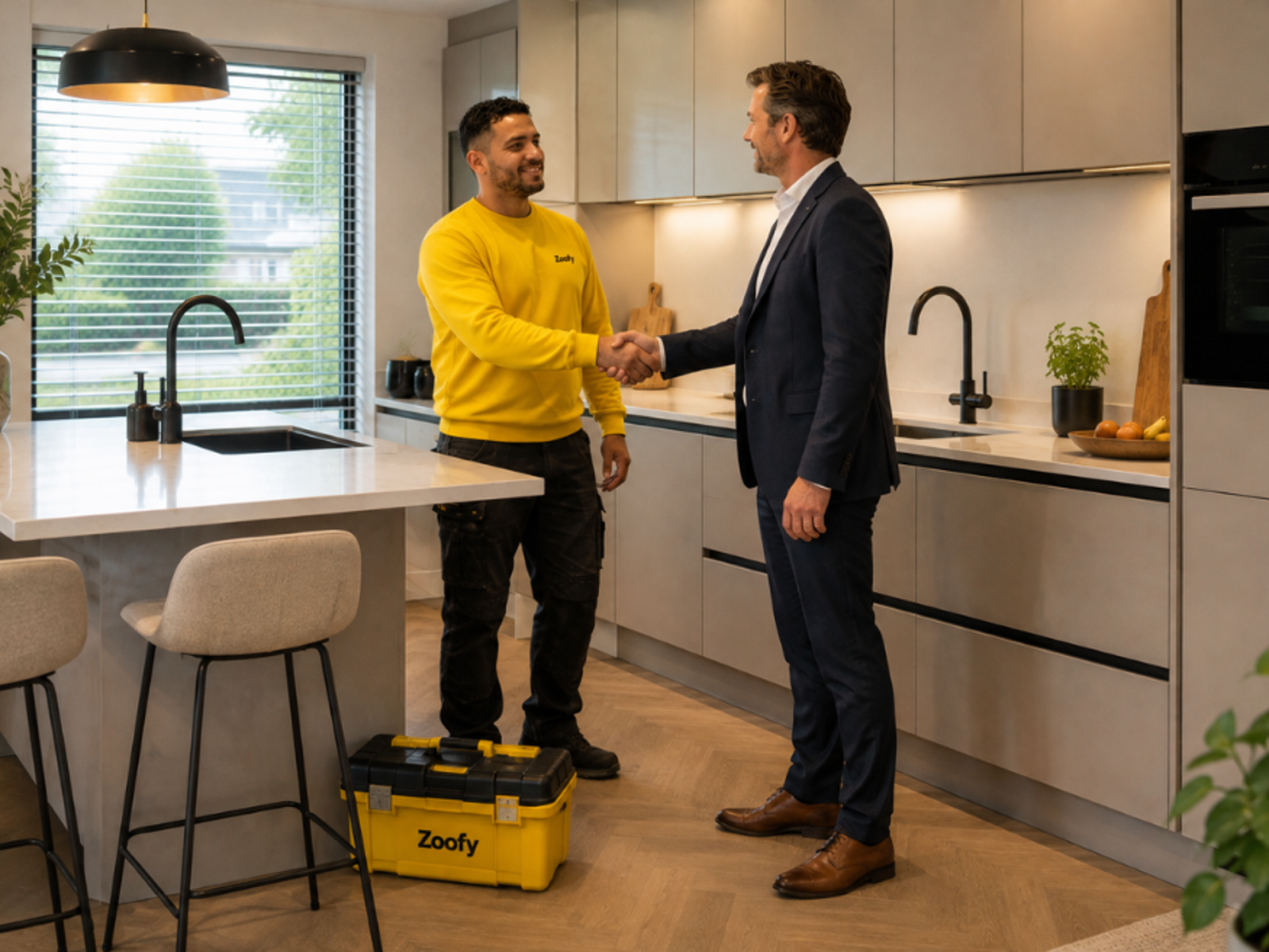 Zoofy professional carrying out maintenance in a rental home