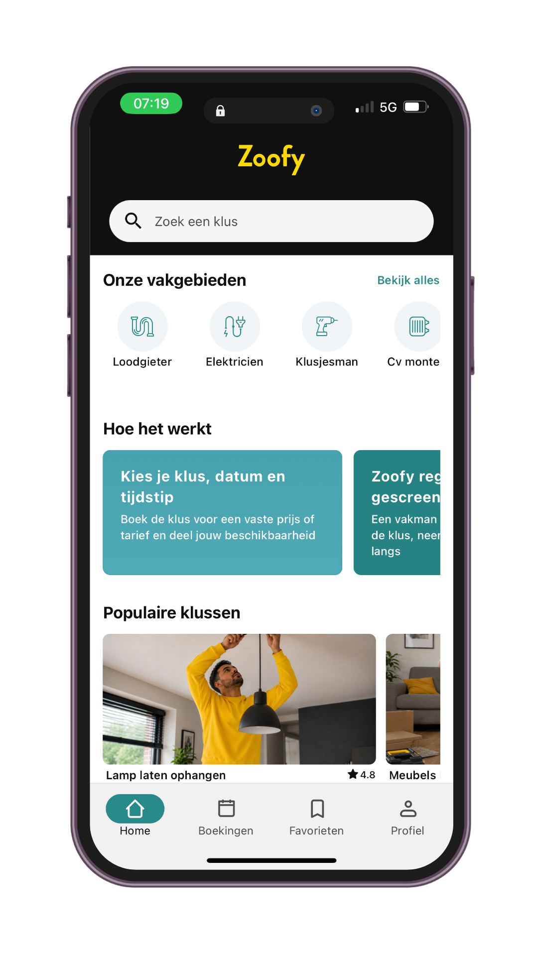 The Zoofy app displayed on a phone