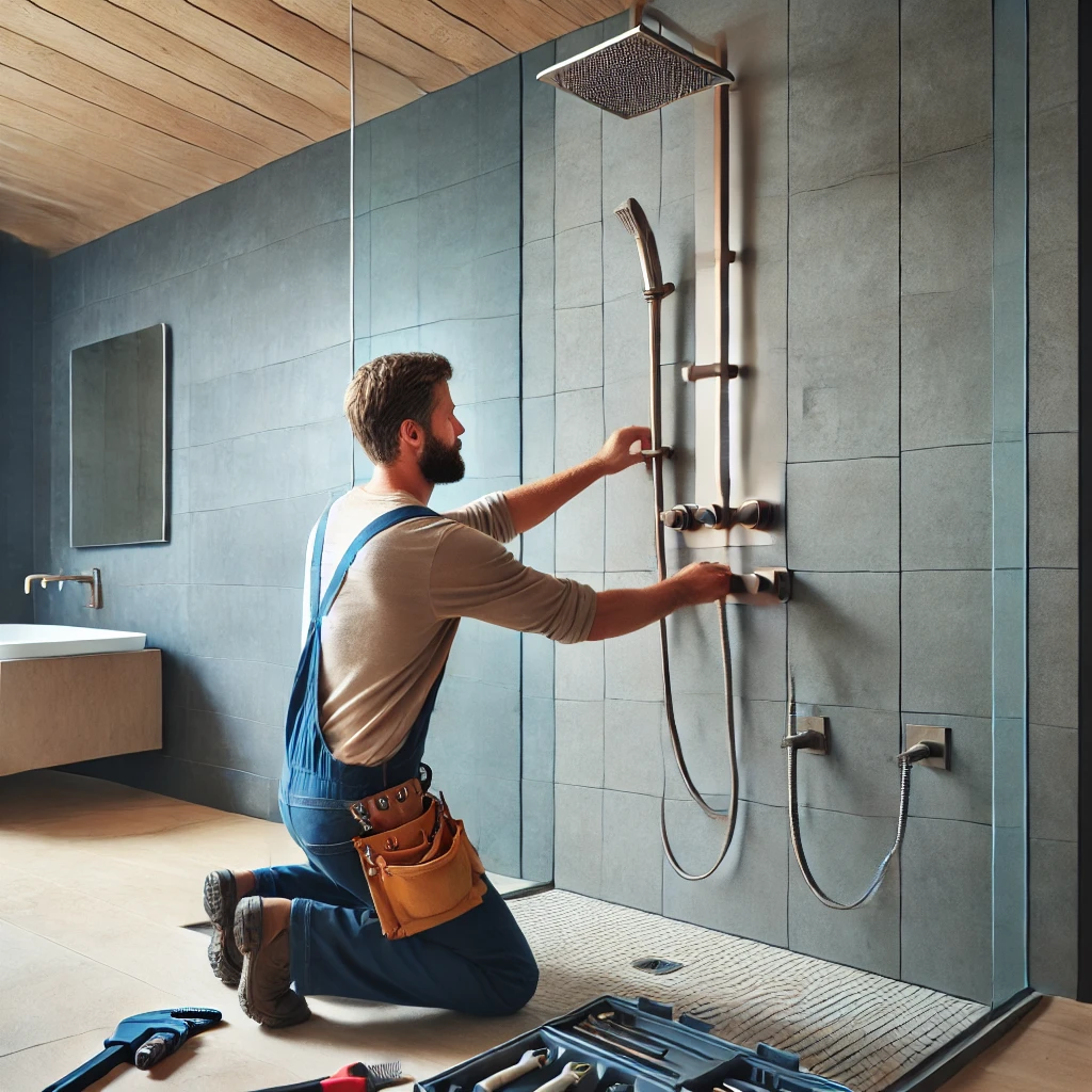 Have a surface-mounted shower set installed