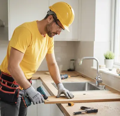 Extend countertop with shelf