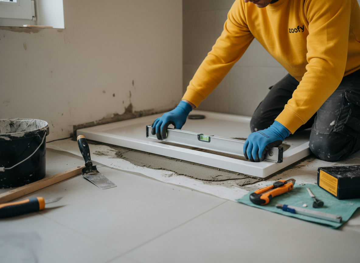 Install shower tray