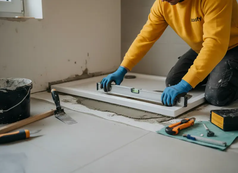 Install shower tray