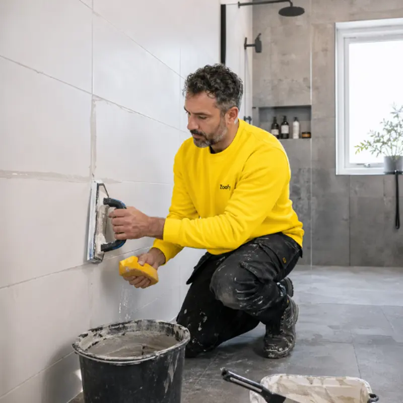 Repair bathroom grout