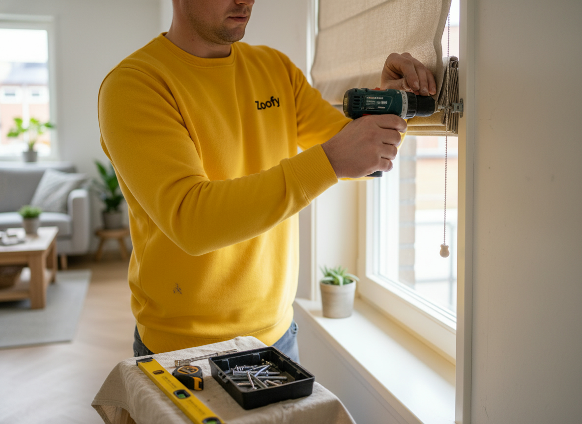 Vouwgordijn laten ophangen