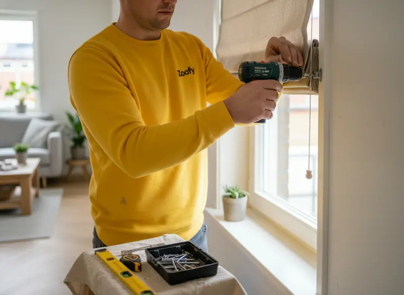 Vouwgordijn laten ophangen