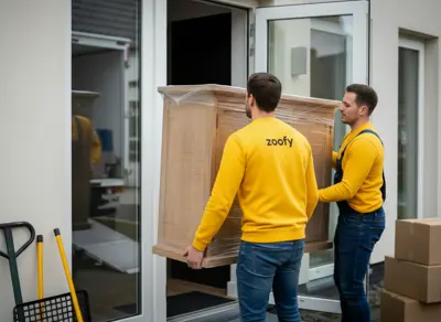 Moving truck including two movers