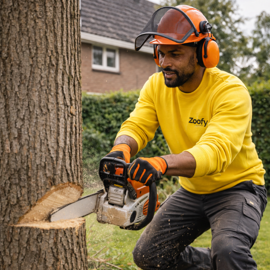 Grote boom laten kappen