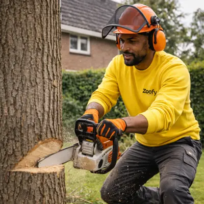 Have a large tree cut down