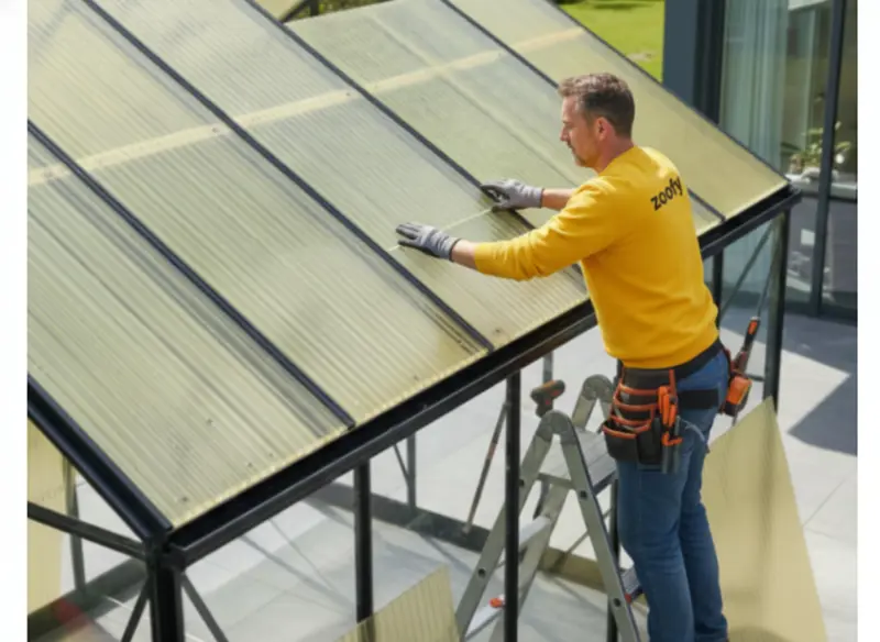 Replace conservatory polycarbonate panels