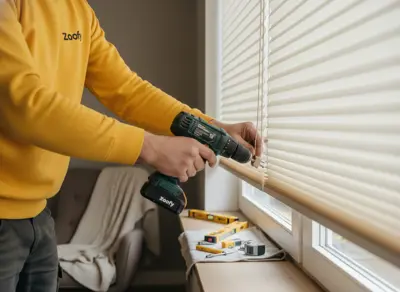 Plisse gordijn laten ophangen