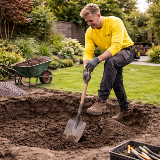Trampoline laten ingraven