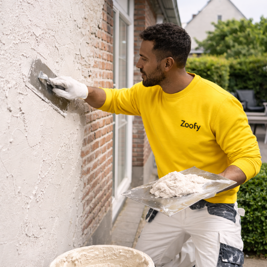 Buitenmuur laten stucen