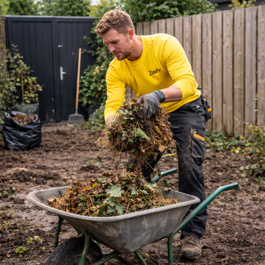 Tuin laten leeghalen