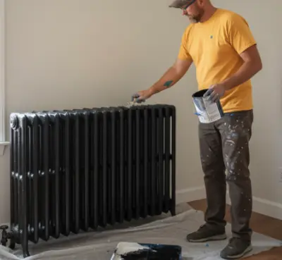 Radiator zwart laten verven