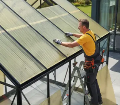 Serre polycarbonaat platen vervangen